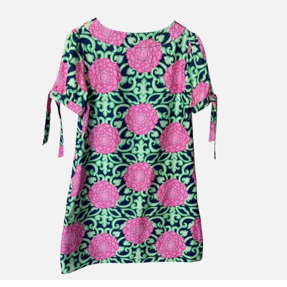 Lilly Pulitzer Silk Dasha Floral Tie Sleeve Shift Dress Women's size 2 - Picture 5 of 7